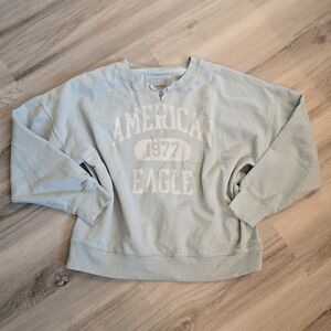 American Eagle Outfitters Light Blue Graphic Sweatshirt